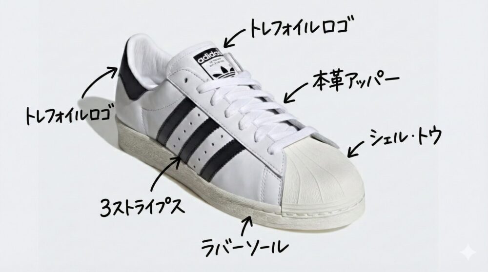 アディダススーパースターはダサい?サイズ感、履き心地レビュー