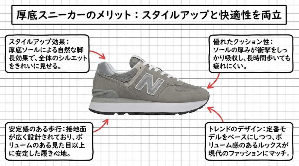 ニューバランス厚底スニーカー買うならどれ?コーデ術・選び方も解説【スニブロ】