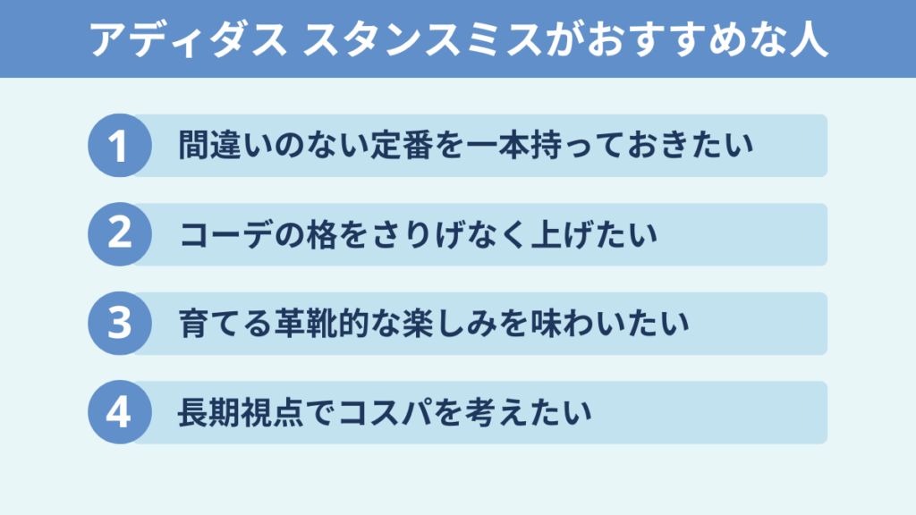 アディダス スタンスミスがおすすめな人